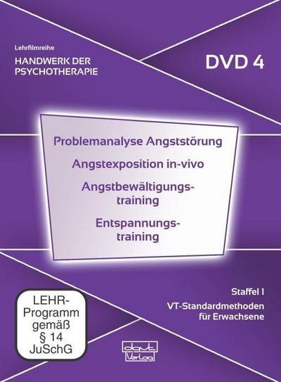 Problemanalyse Angststörung · Angstexposition in-vivo · Angstbewältigungstraining · Entspannungstraining, 1 DVD