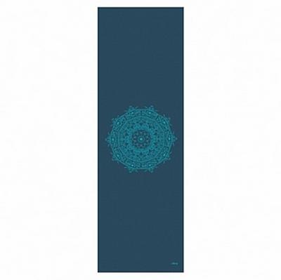 Yogamatte der LEELA COLLECTION, PVC-MAttte mit Öko-Tex 100, petrol, bedruckt mit türkisem Design-Print MANDALA, Sticky Mat