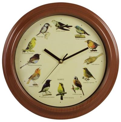 Wanduhr Vogelstimmen: Durchmesser ca. 25 cm, Lieferung ohne Batterien