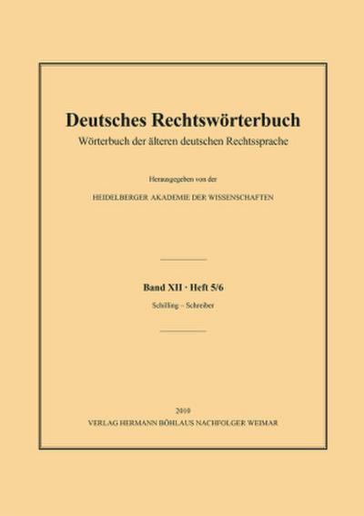 Deutsches Rechtswörterbuch Deutsches Rechtswörterbuch; .