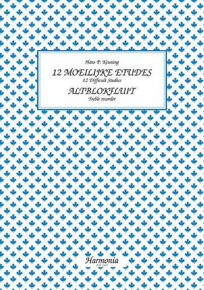 12 difficult Studiesfor treble recorder (Altblockflöte)