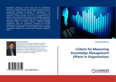 Criteria for Measuring Knowledge Management Efforts in Organizations