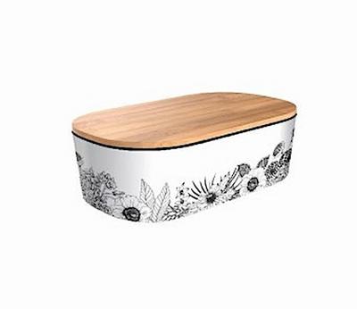 Bamboofriends Lunchbox Deluxe - Minimalist Flowers mit Fächeraufteilung 21cm x 13cm x 7cm