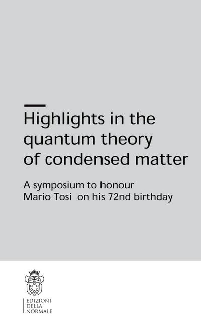 Highlights in the Quantum Theory of Condensed Matter