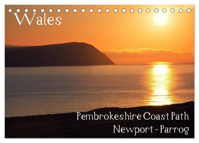 Wales - Pembrokeshire Coast Path (Tischkalender 2024 DIN A5 quer), CALVENDO Monatskalender