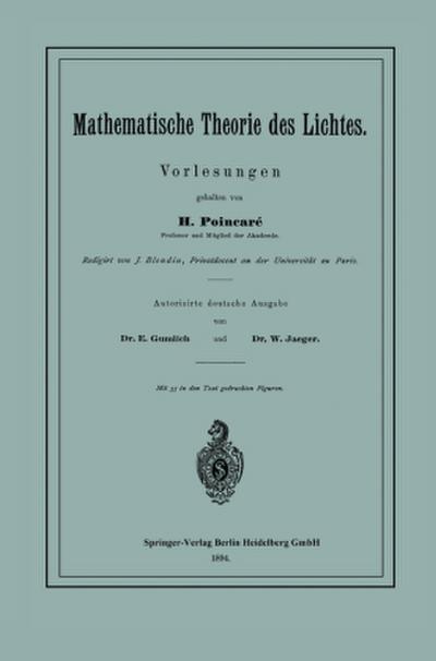 Mathematische Theorie des Lichtes