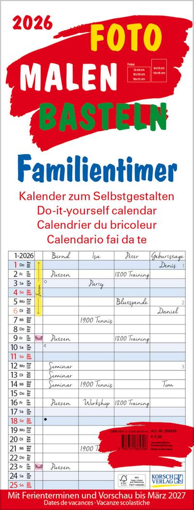Foto-Malen-Basteln Familientimer 2026
