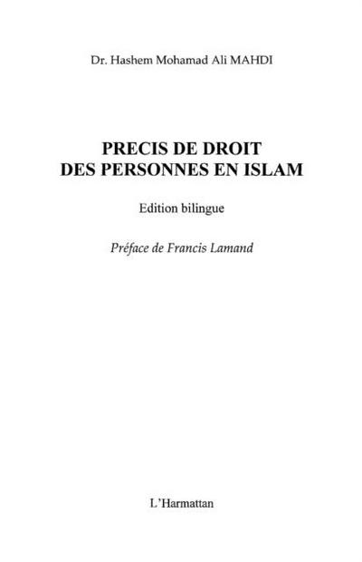 Precis de droit des personnesen Islam