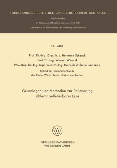 Grundlagen und Methoden zur Pelletierung schlecht pelletierbarer Erze
