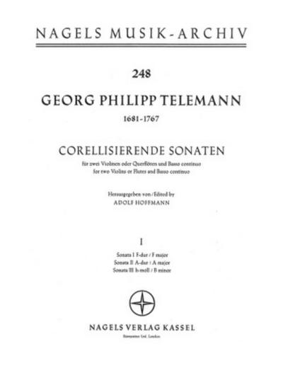 Corellisierende Sonaten für zwei Violinen oder Querflöten und Basso continuo (Heft I), Spielpartitur, Stimmensatz, Urtextausgabe, Sammelband