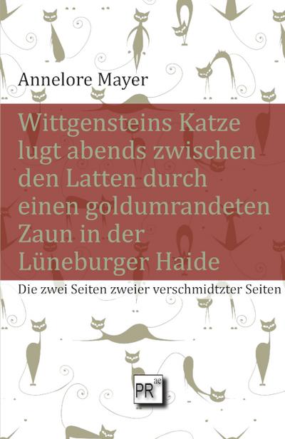 Wittgensteins Katze lugt abends zwischen den Latten durch einen goldumrandeten Zaun in der Lüneburger Haide