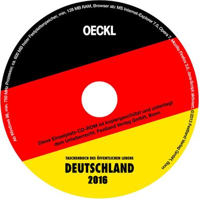OECKL. Taschenbuch des Öffentlichen Lebens Deutschland 2016, 1 CD-ROM