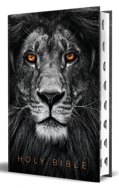 KJV Holy Bible, Large Print Handy Size Format, Hardcover, Lion of Judah, Thumb Index, Ribbon Marker, and Red Letter