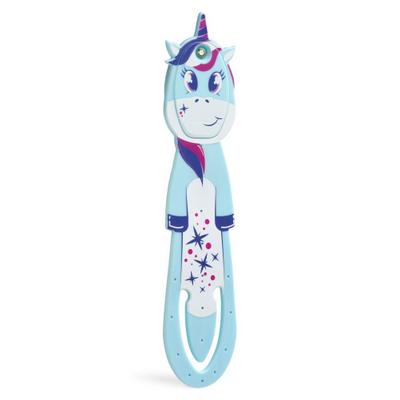 Flexilight Pals Leselicht (Einhorn) - blau - 2 in 1 Leselampe & Lesezeichen - LED Leselicht - Geschenk für Leser, Buchliebhaber - Deutsche Ausgabe