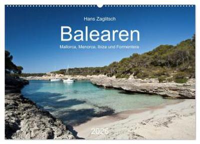Balearen - Mallorca, Menorca, Ibiza und Formentera (Wandkalender 2026 DIN A2 quer), CALVENDO Monatskalender