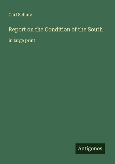 Report on the Condition of the South