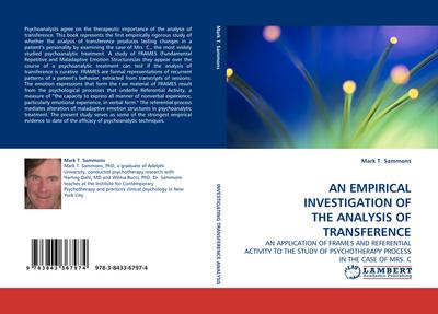 AN EMPIRICAL INVESTIGATION OF THE ANALYSIS OF TRANSFERENCE