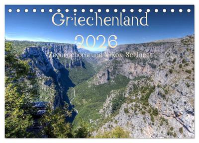 Griechenland 2026 - Zagorochoria und Vikos-Schlucht (Tischkalender 2026 DIN A5 quer), CALVENDO Monatskalender