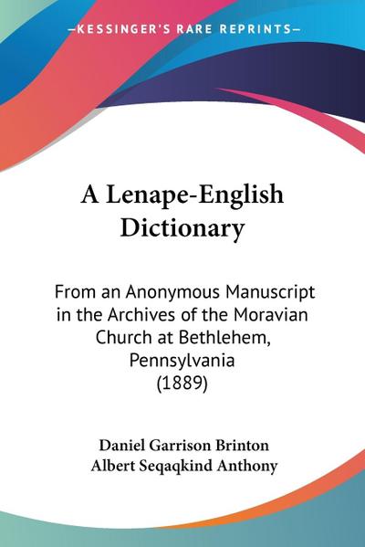 A Lenape-English Dictionary