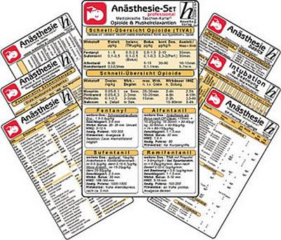 Anästhesie Karten-Set -professional- ( 7er-Set ) - Medizinische Taschen-Karte