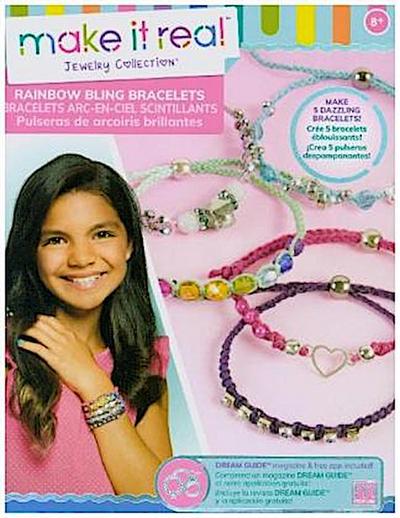 Make It Real 1206 Regenbogen Bling Armbänder - DIY Bead & Knot Armband, das Kit für Mädchen