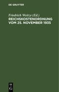 Reichskostenordnung vom 25. November 1935
