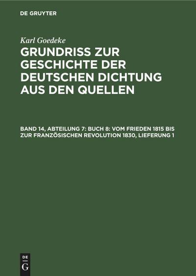 Buch 8: Vom Frieden 1815 bis zur französischen Revolution 1830, Lieferung 1