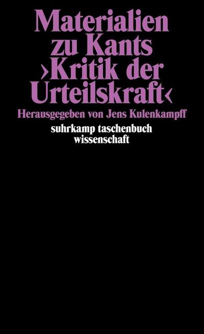 Materialien zu Kants >Kritik der Urteilskraft<