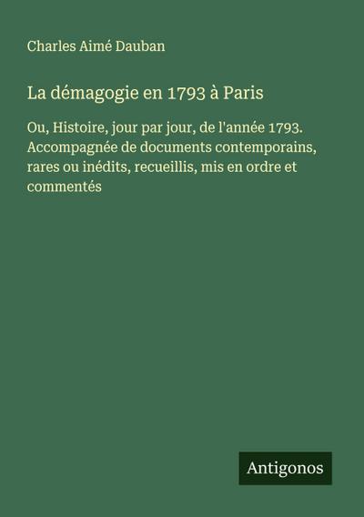 La démagogie en 1793 à Paris