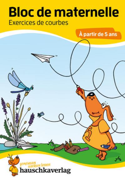 Bloc d’activités préscolaires à partir de 5 ans pour garçons et filles, livre garcon 4 ans - J’apprends à tracer formes boucles courbes lignes, livre enfant 4 ans