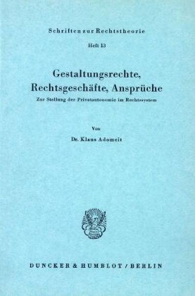 Gestaltungsrechte, Rechtsgeschäfte, Ansprüche.