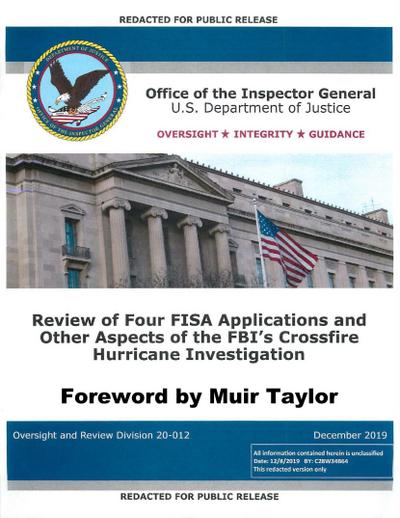 Inspector General Horowitz’s Report on the Review of FISA Applications