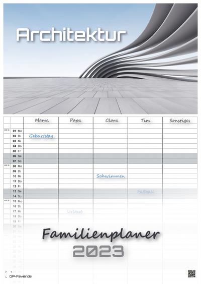 Architektur - faszinierende Baukunst - 2023 - Kalender DIN A3 - (Familienplaner)