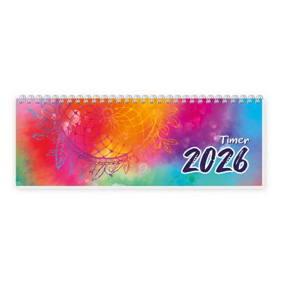 Trötsch Schreibtischquerkalender Timer Farben (eine Woche 2 Seiten) 2026