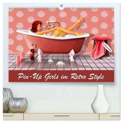 Pin-Up Girls im Retro Style by Mausopardia (hochwertiger Premium Wandkalender 2026 DIN A2 quer), Kunstdruck in Hochglanz