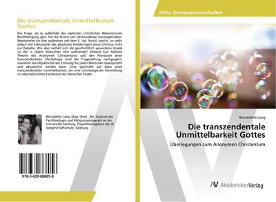 Die transzendentale Unmittelbarkeit Gottes