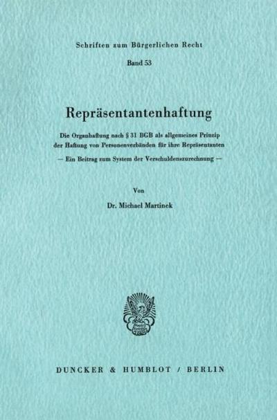 Repräsentantenhaftung.
