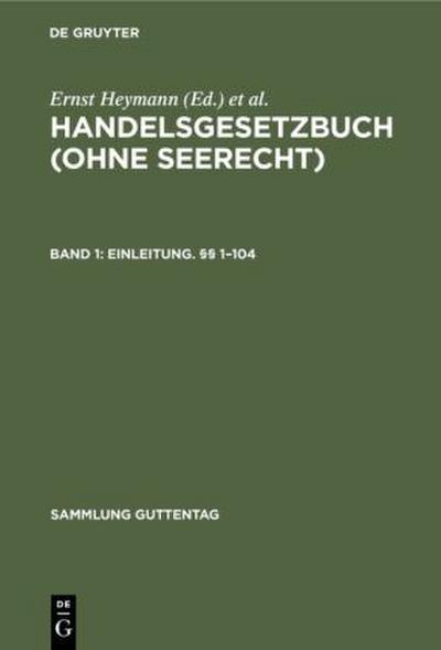 Erstes Buch: Einleitung. §§ 1-104