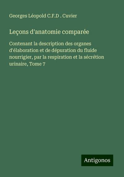 Leçons d’anatomie comparée