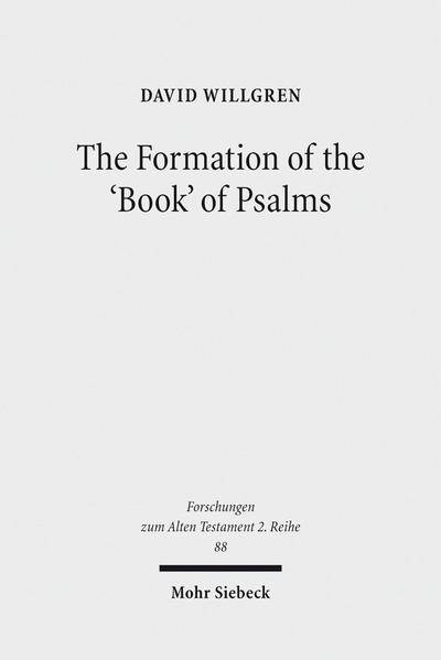The Formation of the ’Book’ of Psalms