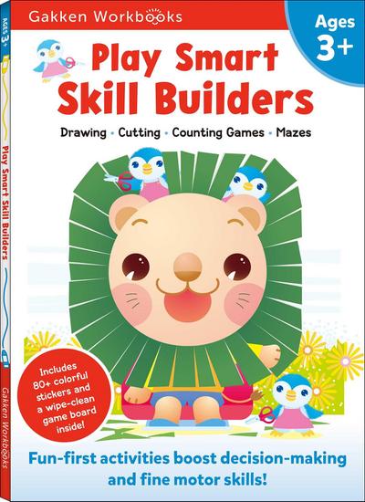 Play Smart Skill Builders Age 3+: Preschool Activity Workbook with Stickers for Toddlers Ages 3, 4, 5: Build Focus and Pen-Control Skills: Tracing, Ma