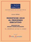 MODIFICHE 2019 AL PROCESSO  ESECUTIVO previste dal decreto semplificazioni