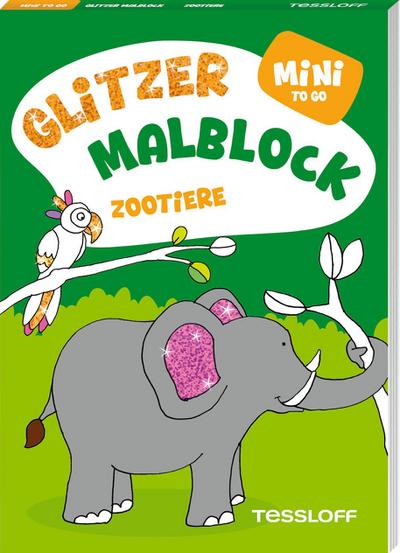 Mini Glitzer Malblock to go. Zootiere