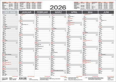 Tafelkalender A5 ’Stabil’ 2026