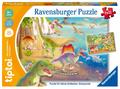 tiptoi® Puzzle für kleine Entdecker: Dinosaurier - 2x12 Teile