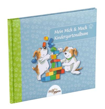 Pagna 20519-15 Kindergartenalbum Mick und Muck Motiv Bauklötze, 24 x 23 cm, 48 Seiten, blau