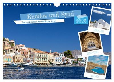 Rhodos und Symi (Wandkalender 2026 DIN A4 quer), CALVENDO Monatskalender