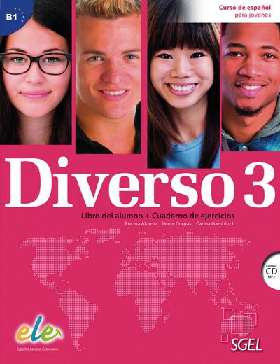 Diverso 3: Curso de español para jóvenes / Kurs- und Arbeitsbuch mit MP3-CD