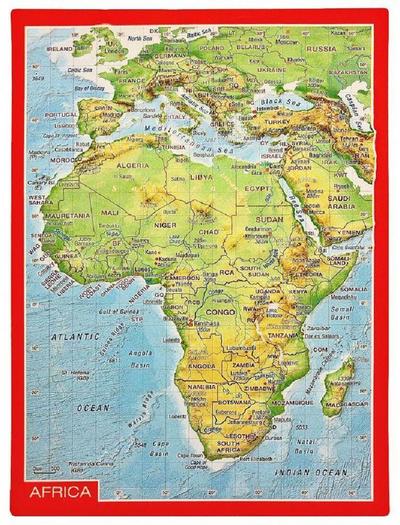 Reliefpostkarte Afrika
