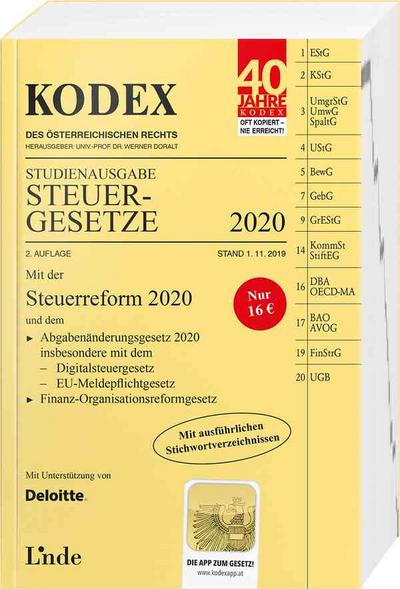 KODEX Studienausgabe Steuergesetze 2020 (Kodex des Österreichischen Rechts)